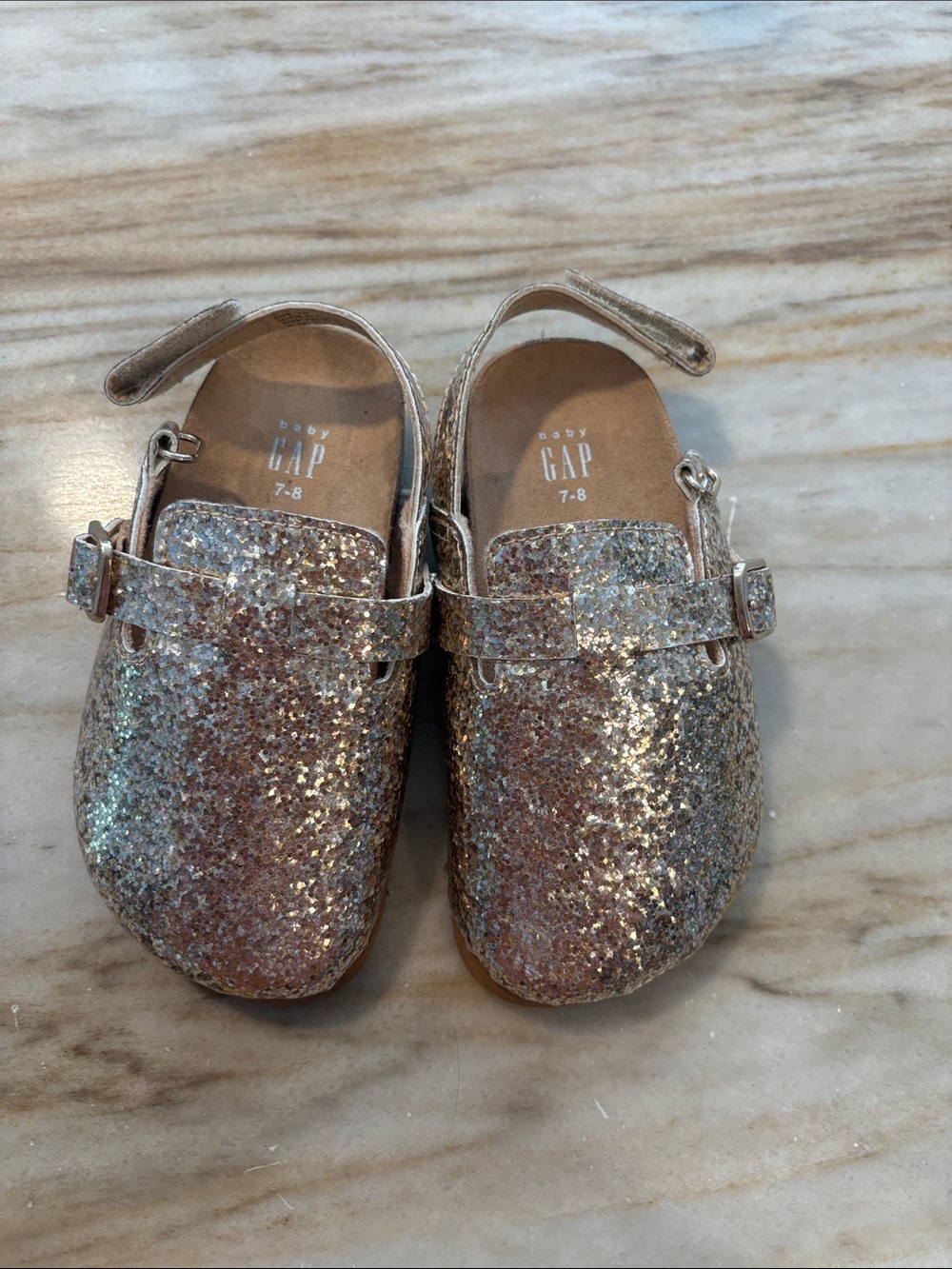 GAP Kids Glitter Pink Gold Mary Jane Moccasins